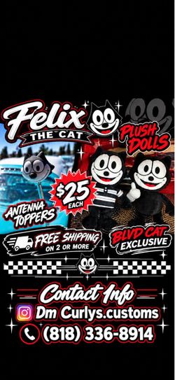 Blvd Cat Felix The Cat antenna toppers and Plush dolls