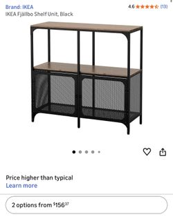 $125 Built IKEA Fjällbo Shelf Unit, Black with 2 basket drawer