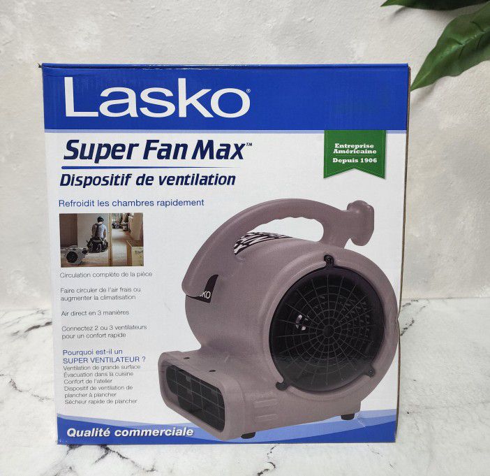 Lasko SF-20-G High Velocity Super Fan Max Air Mover Floor Fan with 3 Speeds