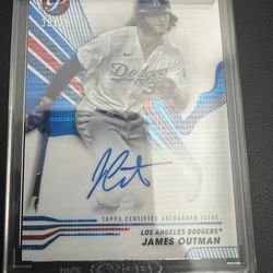 2024 Topps Pristine James Outman Encased Blue Refractor On Card Auto /75 Dodgers