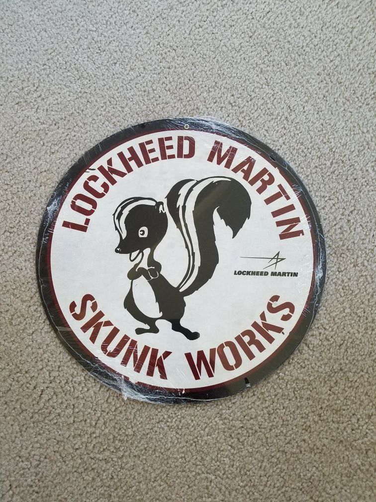 Lockheed martin skunk works logo steel metal sign
