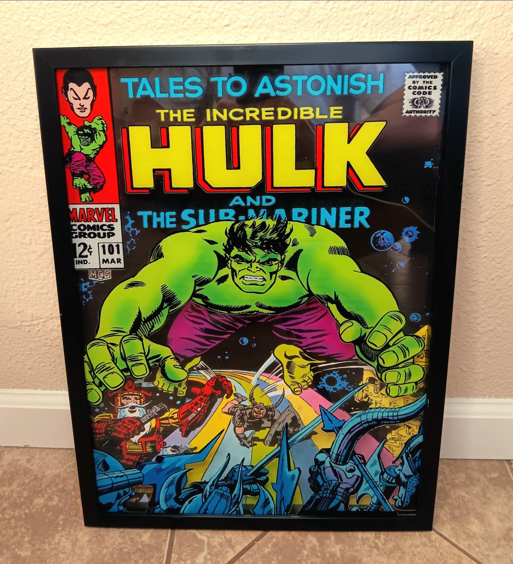 POP Creations / Marvel Comics THE INCREDIBLE HULK 3D Classic Comic Cover Art Frame Brand New