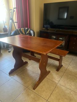 Dining Table Walnut - and Bench / small kitchen set