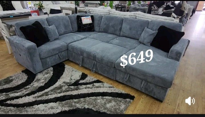 Beautiful Dark Gray Sectional Sofa Set