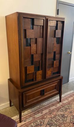 Vintage MCM Brutalist Highboy Dresser