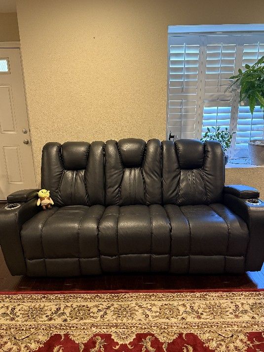 Black Recliner Sofa