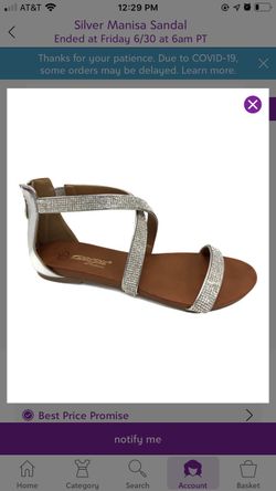 Size 8 crystal sandals flat