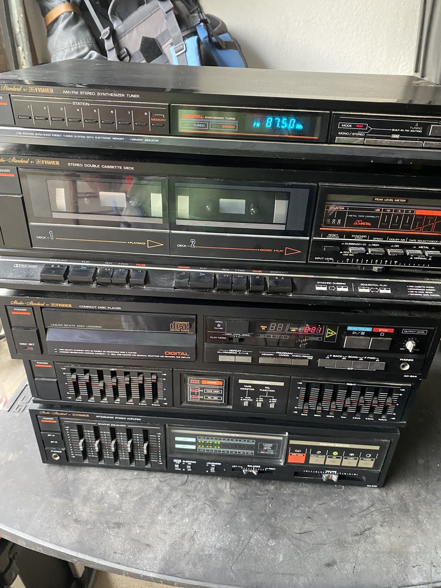 Vintage Stereo System Fisher Music System Cd Player Amp Tuner Equalizer Home Stereo MAKE AN OFFER!