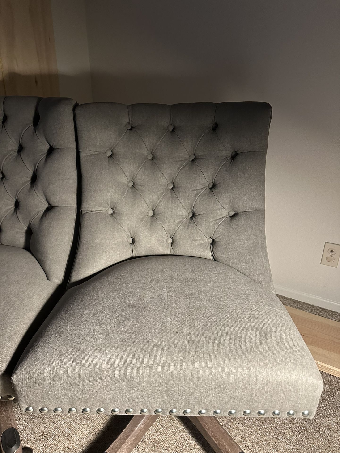 2 Chairs, Fabric Rolling Chairs
