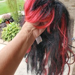 Red And Black Halloween Wig