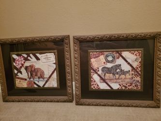 Set of 2 custom framed art