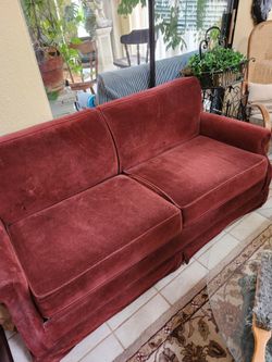 Velvet sofa burgundy