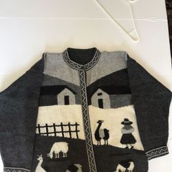 Peruvian Alpaca sweater From Peru Cardigan Button Up
