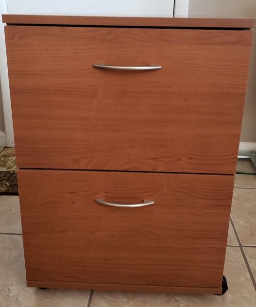 Medium Cherry Wood 2 Drawer Legal Filing Cabinet