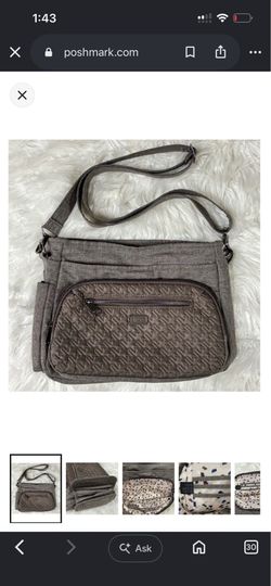 Lug Shimmy SE Bag Gray Travel Crossbody Bag Water Repellent RFID Card Storage