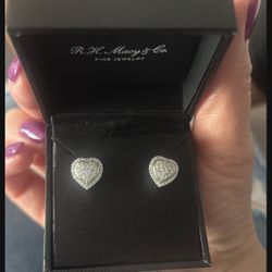  Diamond   1/2 Carat Diamond Earrings Heart ♥️💎
