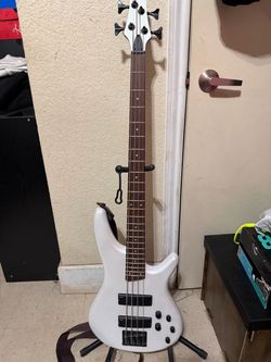 Bass guitar with amp