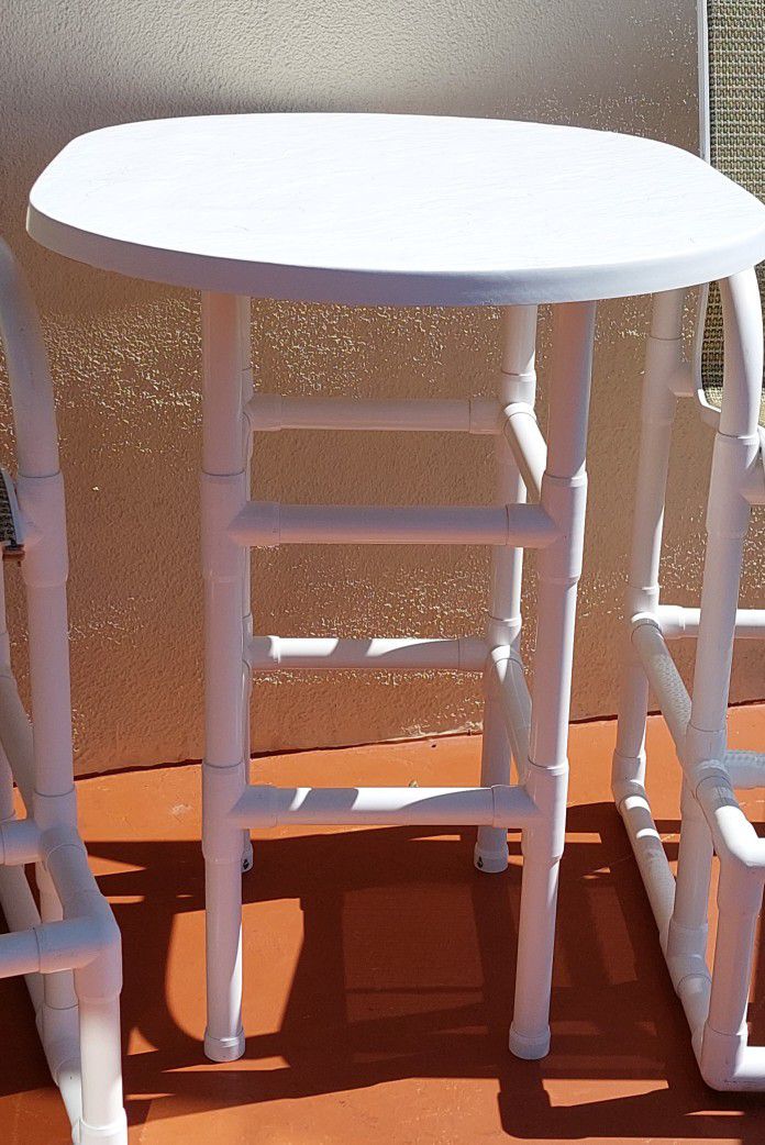 Patio Table Bar Height PVC Outdoor Furniture