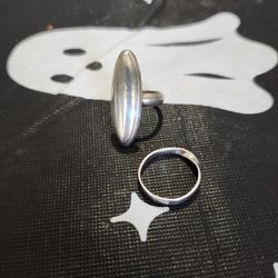 Two Vintage 925 Sterling Silver Rings. 