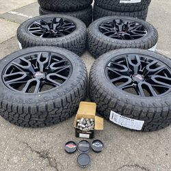 GMC and Chevy Wheels LT275/55/20” All terrain A/T