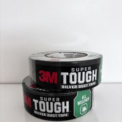 3M Super Tough Silver Duct Tape 2 Rolls - All Weather, 1.88 in x 45 yd Each