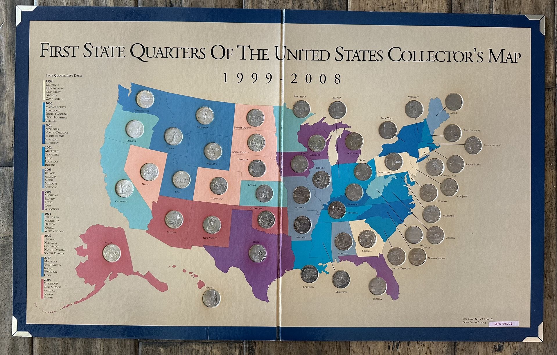 First State Quarters Of The United States Collector’s Map 1(contact info removed) Completed