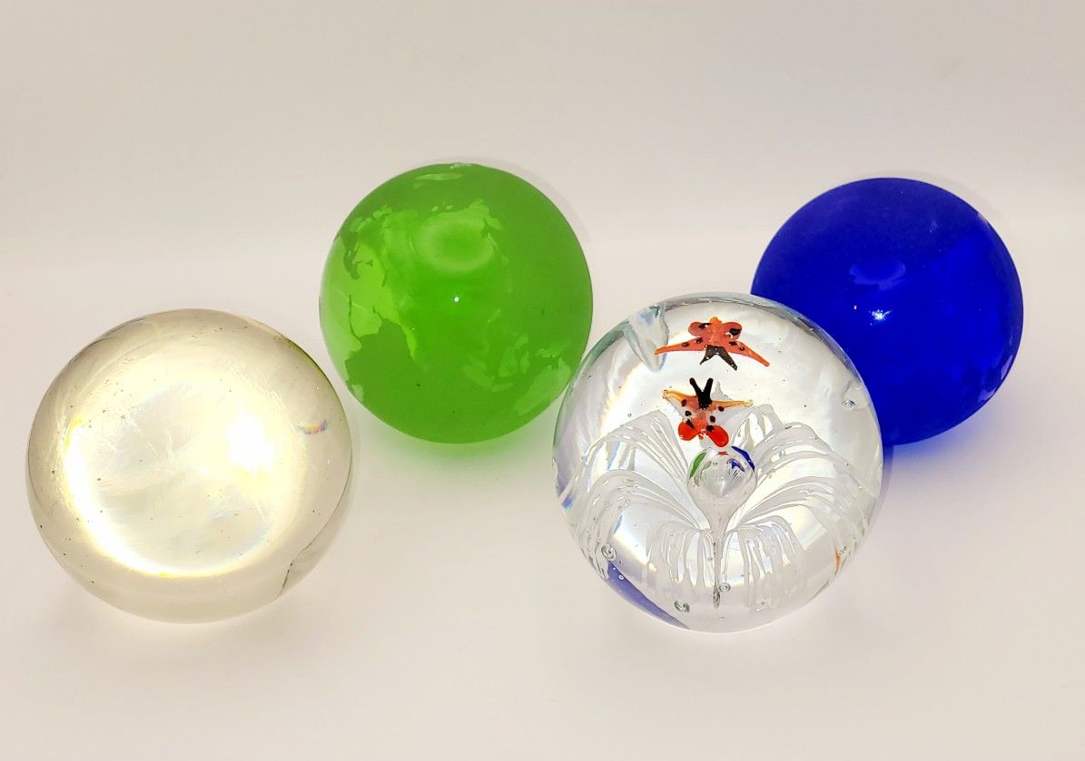 4 Glass Paperweights