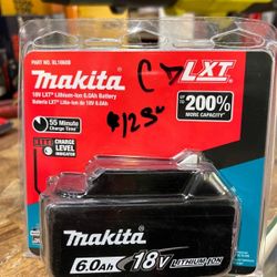 MAKITA 18V BATTERY 6.0 AH $119
