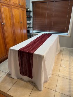Burgundy Cheesecloth Table Runner 10 Feet Long