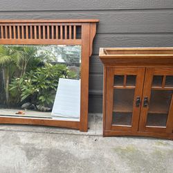 Craftsman Style Mirror & Cabinet
