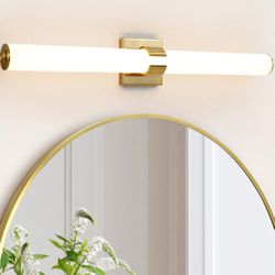 Gold Bathroom Light Fixtures Over Mirror - 31inch Vanity Light Fixture Dimmable LED Bathroom Sconce with Acrylic Shade 36W 3000K Vanity Light Bar for 