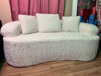 Boneless Plush Floor Sofa in Teddy fabric only $199.999- FREE Delivery - READ Description