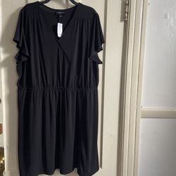 Lane Bryant women’s black midi dress 22-24-New