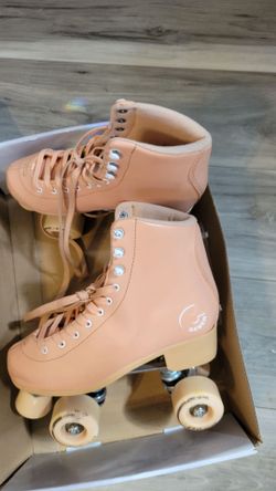 C Seven Quad Roller Skates Peach