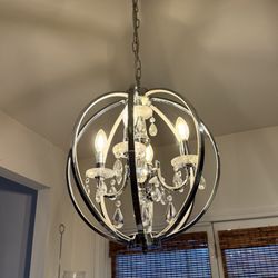 Led Chandelier Chrome With Crystals