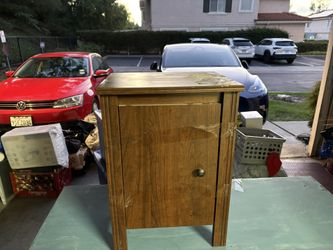 Medium Size Wooden Nightstand Cherry Wood