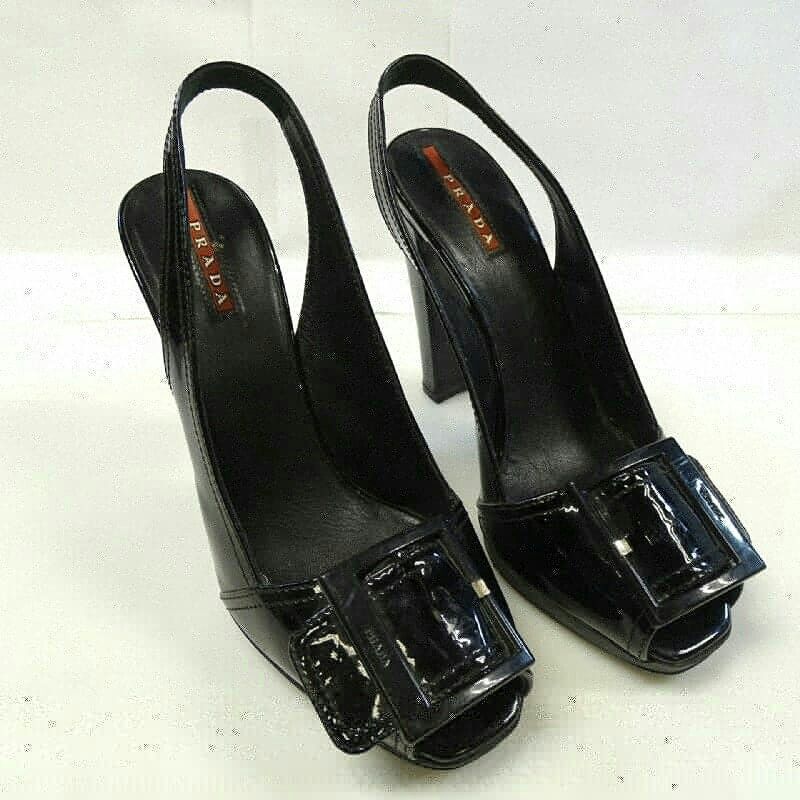 Prada Women's Ope Toe High Heels Sandals Shoes Sz 36.5