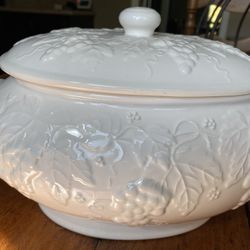 White Covered Dish