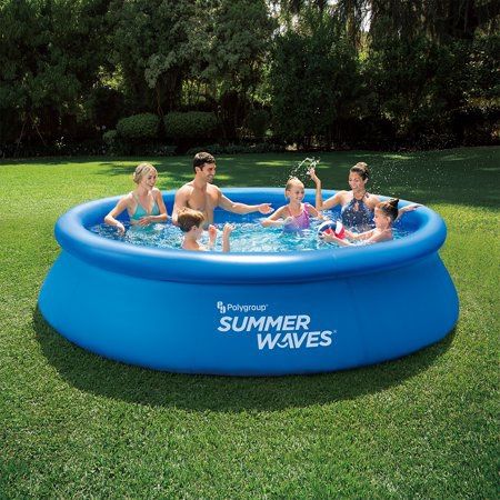 Summer Waves 12 ft Quick Set Ring Round Above Ground Swimming Pool Blue - 12'x30"(3.66mx76cm)