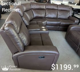 Brown Sectional Manual Recliner