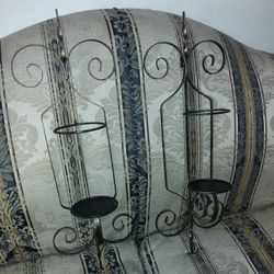 ANTIQUE Pair Of Cast Iron Wall Candle Holders Only $15 For Both!!!
