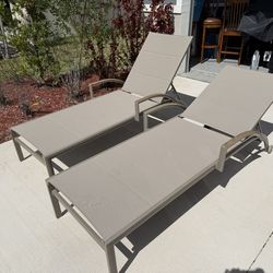 2 Solana Taupe Outdoor Chaise Lounges – $400 (Originally $1,000+)
