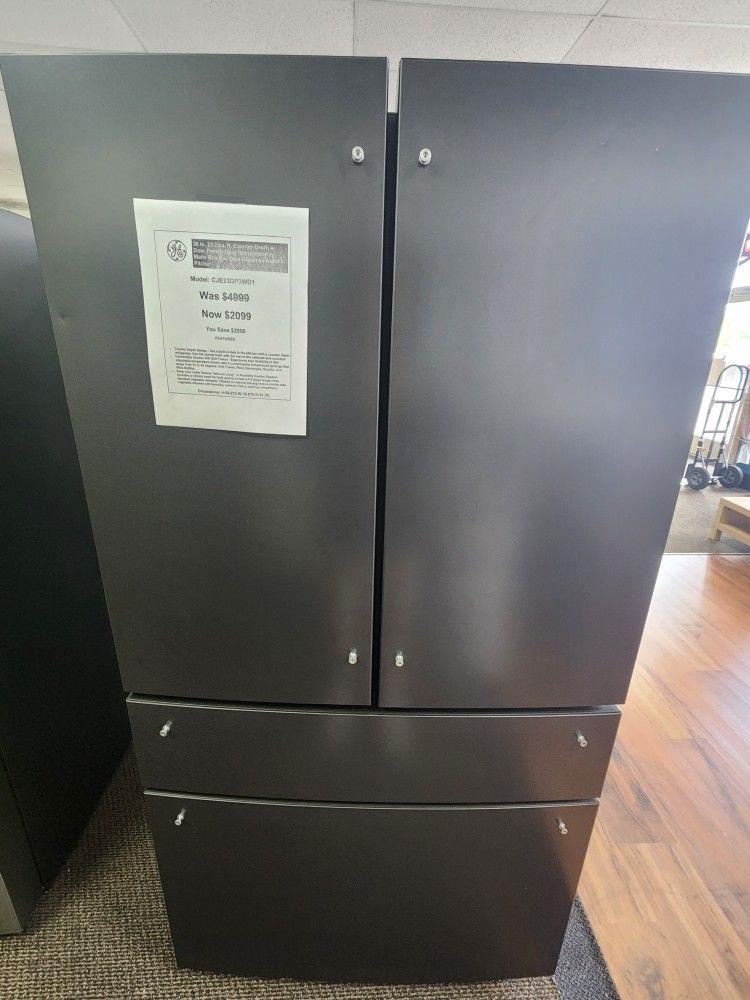 36 in. 23.2 cu. ft Counter-Depth 4 Door French-Door Refrigerator in Matte Black w/ Dual-Dispense AutoFill Pitcher