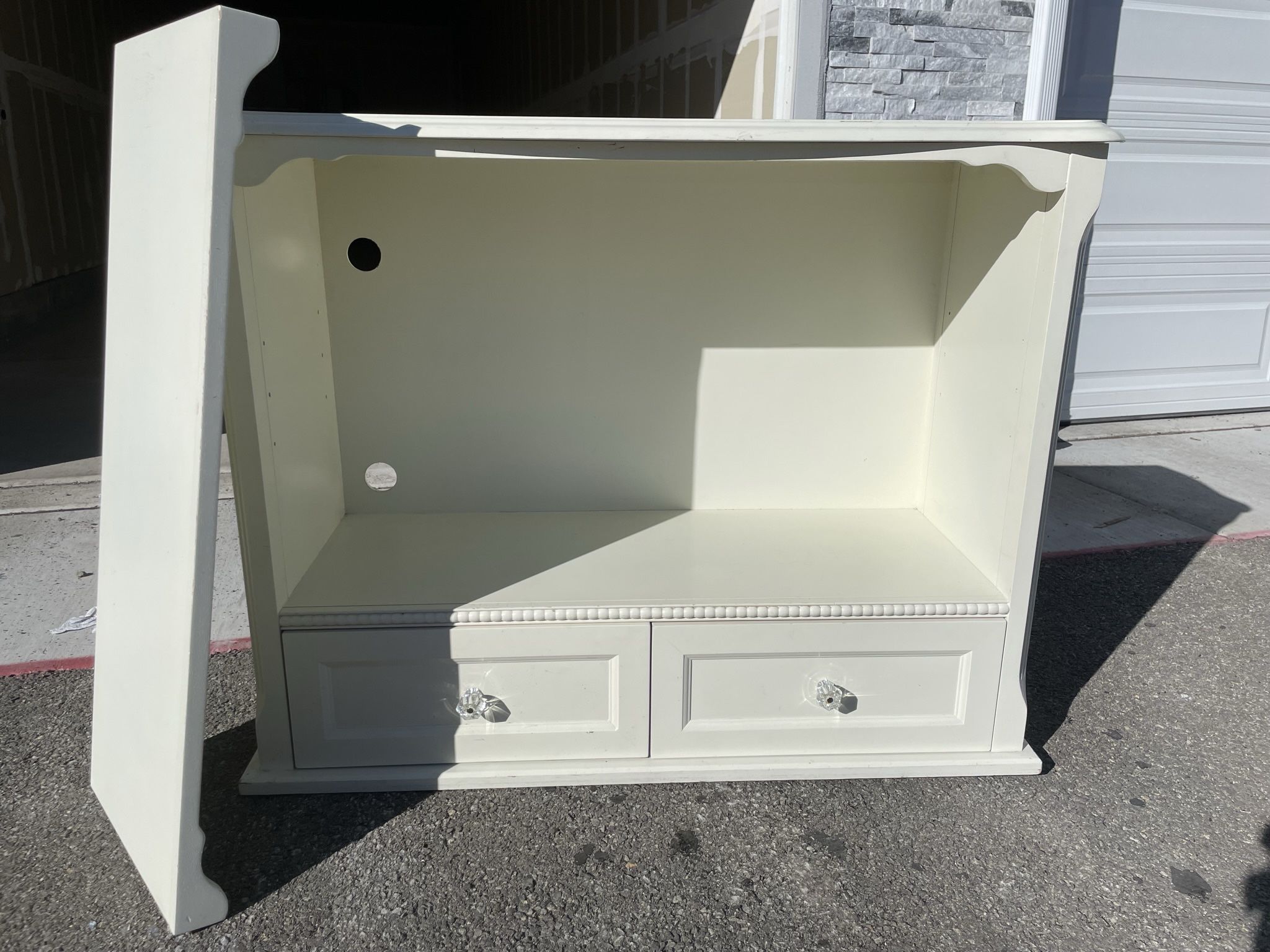 White Wood Dresser Bookcase