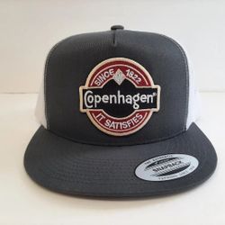 Copenhagen Embroidered Patch Flat Bill Trucker Mesh Snapback Cap Hat 