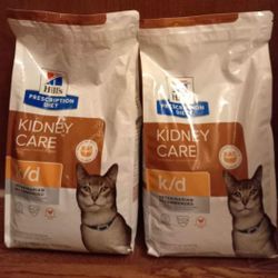 HILLS Prescription Diet k/d Cat Food 8.8 Pound Bags. $55 Each or $100 For Both.