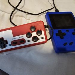 Dark Blue Gameboy Console 8-Bit - Portable Mini Handheld 3.0 Inch Screen and 400 Built-In Games With 2 Player Function Remote To Plug In TV