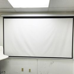 New In Box $55 Manual 100” 16:9 Projector Screen Manual Pull Down Matte White 87x49”