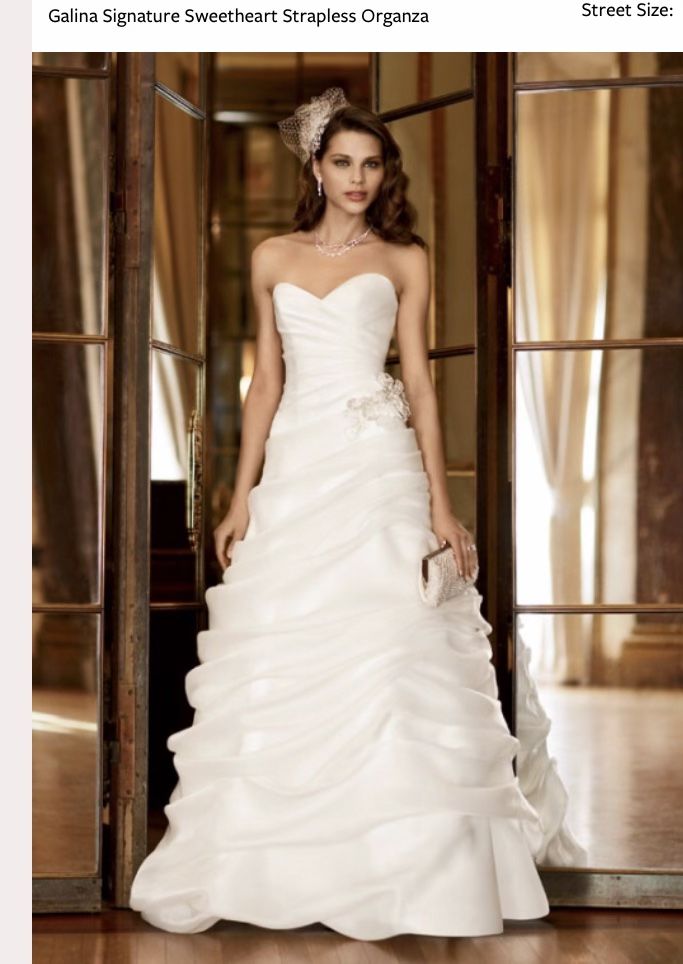 Galina Signature Sweetheart Strapless Organza........Size 12. "NEW"