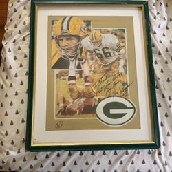 Signed Ray Nitschke Painting 